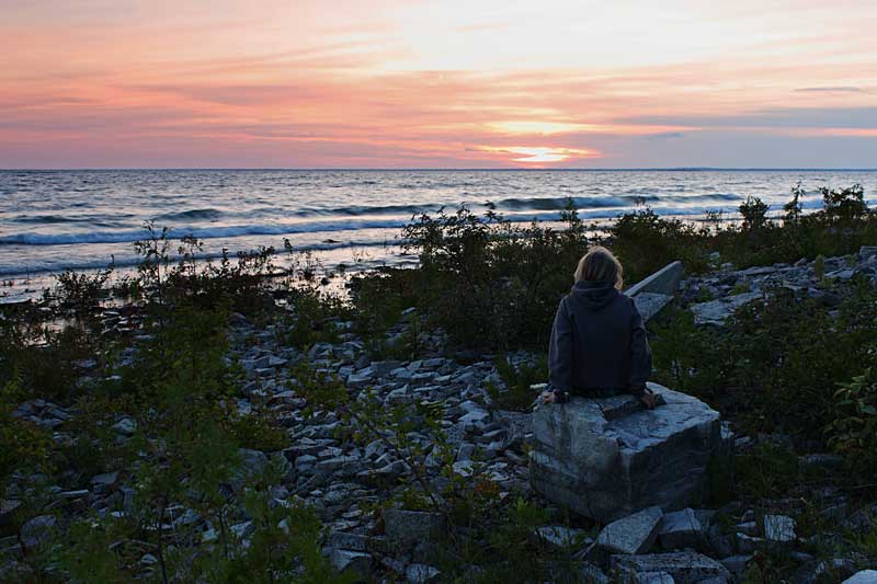 sunset at the fayette campground beach